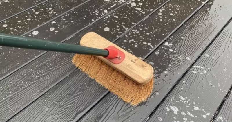 Avoid using a pressure washer on your low-maintenance composite wood deck.
