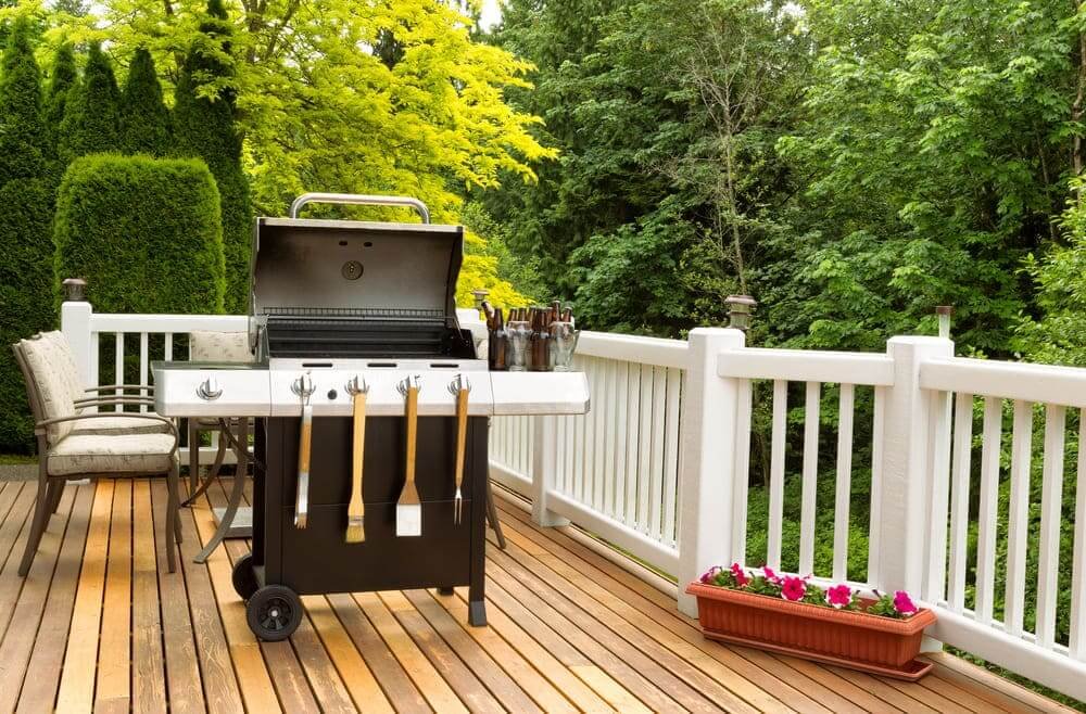 Install a grill on your composite decking 