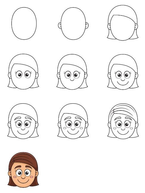 How to draw a girl's face - step by step instructions - Business Lug