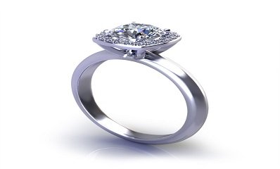 Halo Engagement Ring With Lab Grown Diamonds