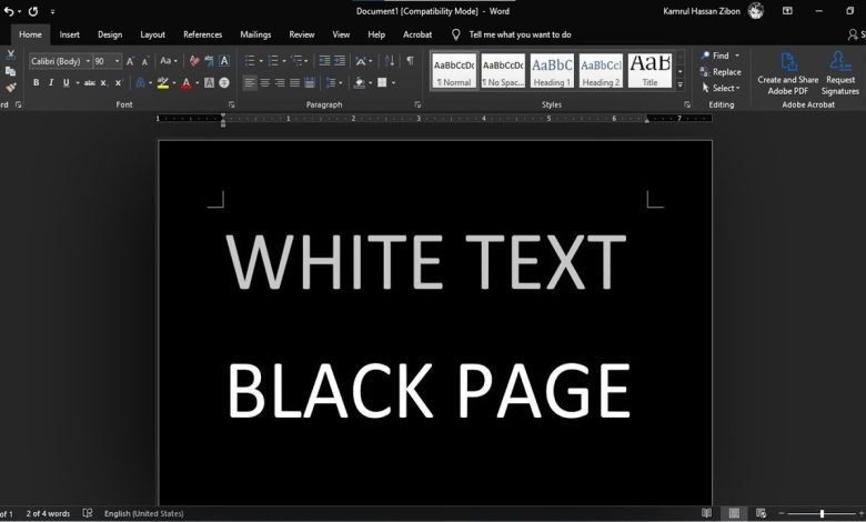 Why is My Word Document Black